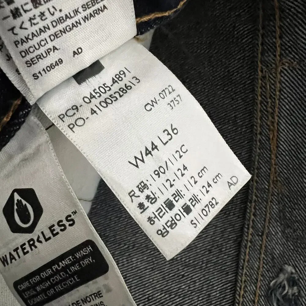 Straight Leg Levi's 505 Classic Fit Jeans Mens Denim Size: 44x36
